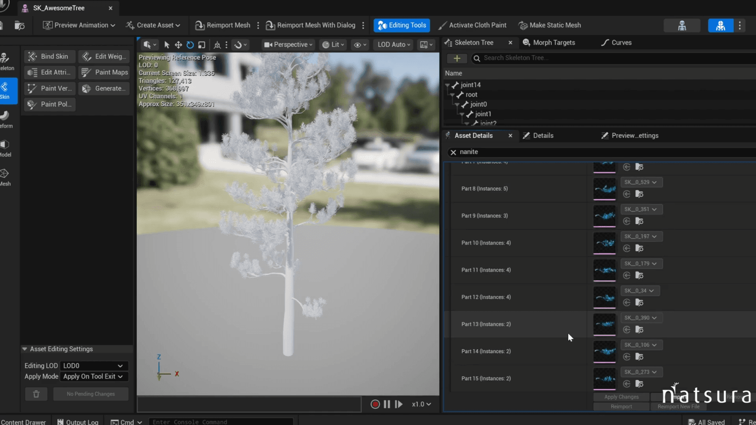 Nanite foliage exported from Natsura running in Unreal Engine 5