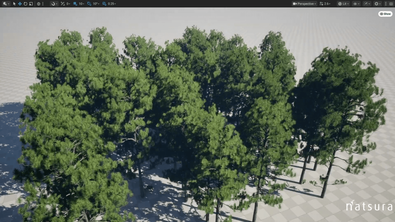 Pine forest rendered with Natsura (TODO: swap for a mission image)