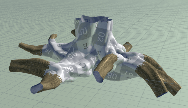 Watertight extended roots generated from a tree simulation