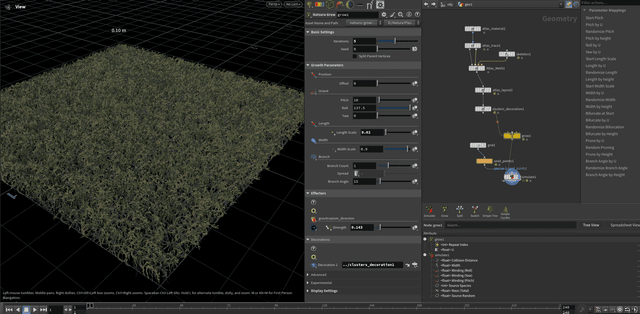 Dense grass and micro-foliage close-up for environment art